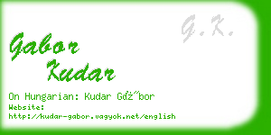 gabor kudar business card